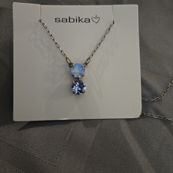 Sabika Jewelry - Sabika Silver and Blue Necklace